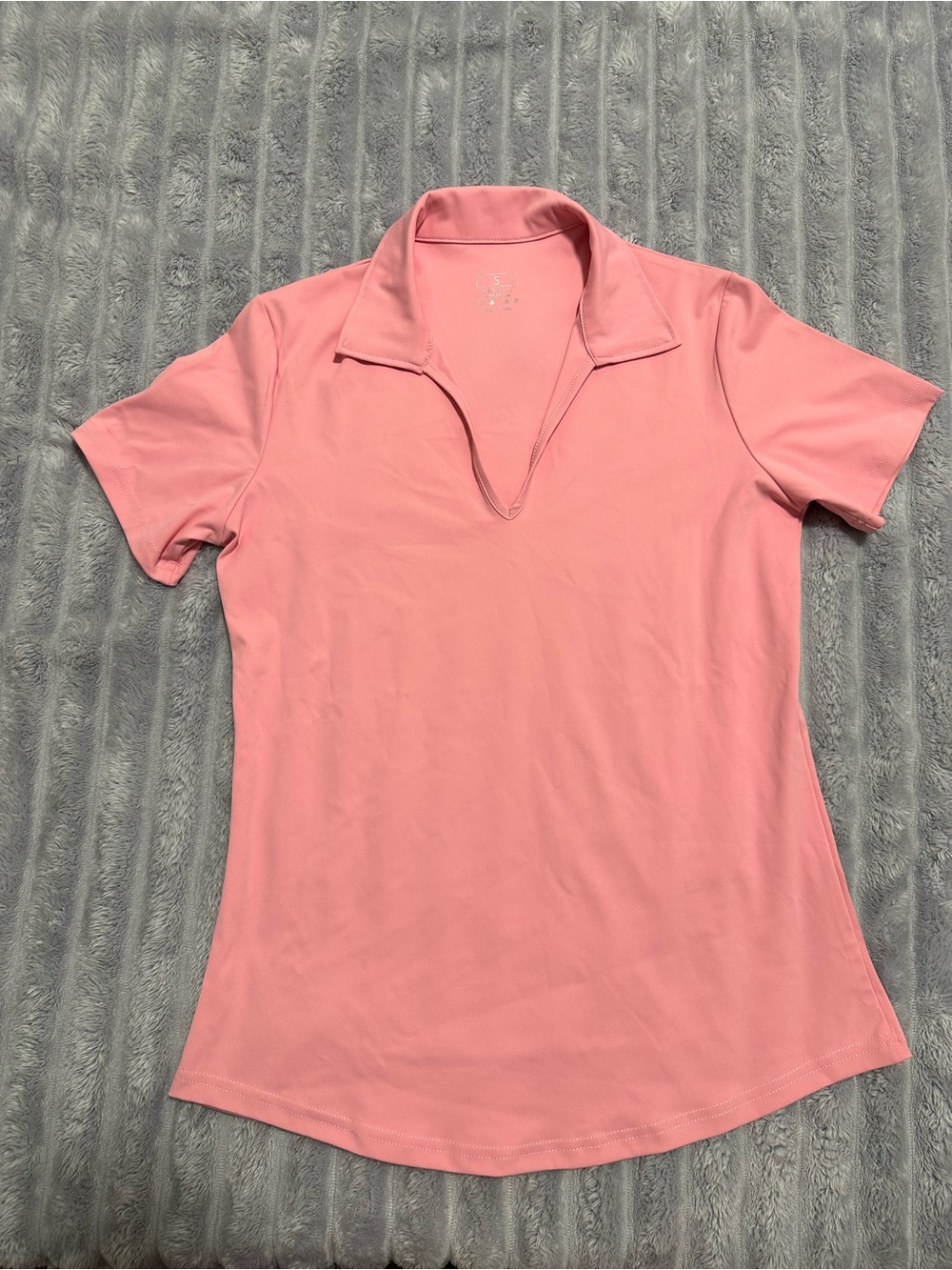 Women’s Pink V-Neck Polo Top